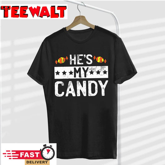 Hes My Candy Lazy Halloween Costume Funny Couple Matching T-Shirt