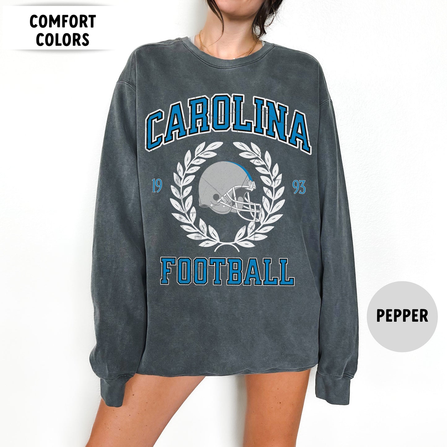 Vintage Retro Carolina Football Sweatshirt - Panther Football Gift