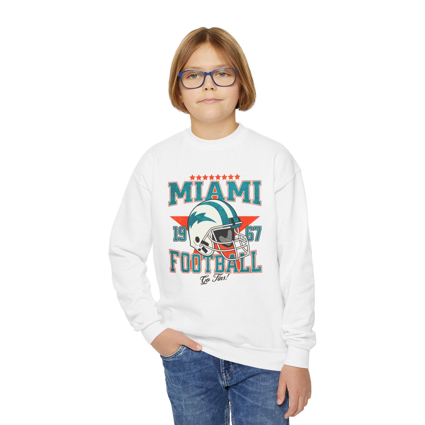 Miami Football Youth Sweatshirt - Retro Game Day Football Apparel