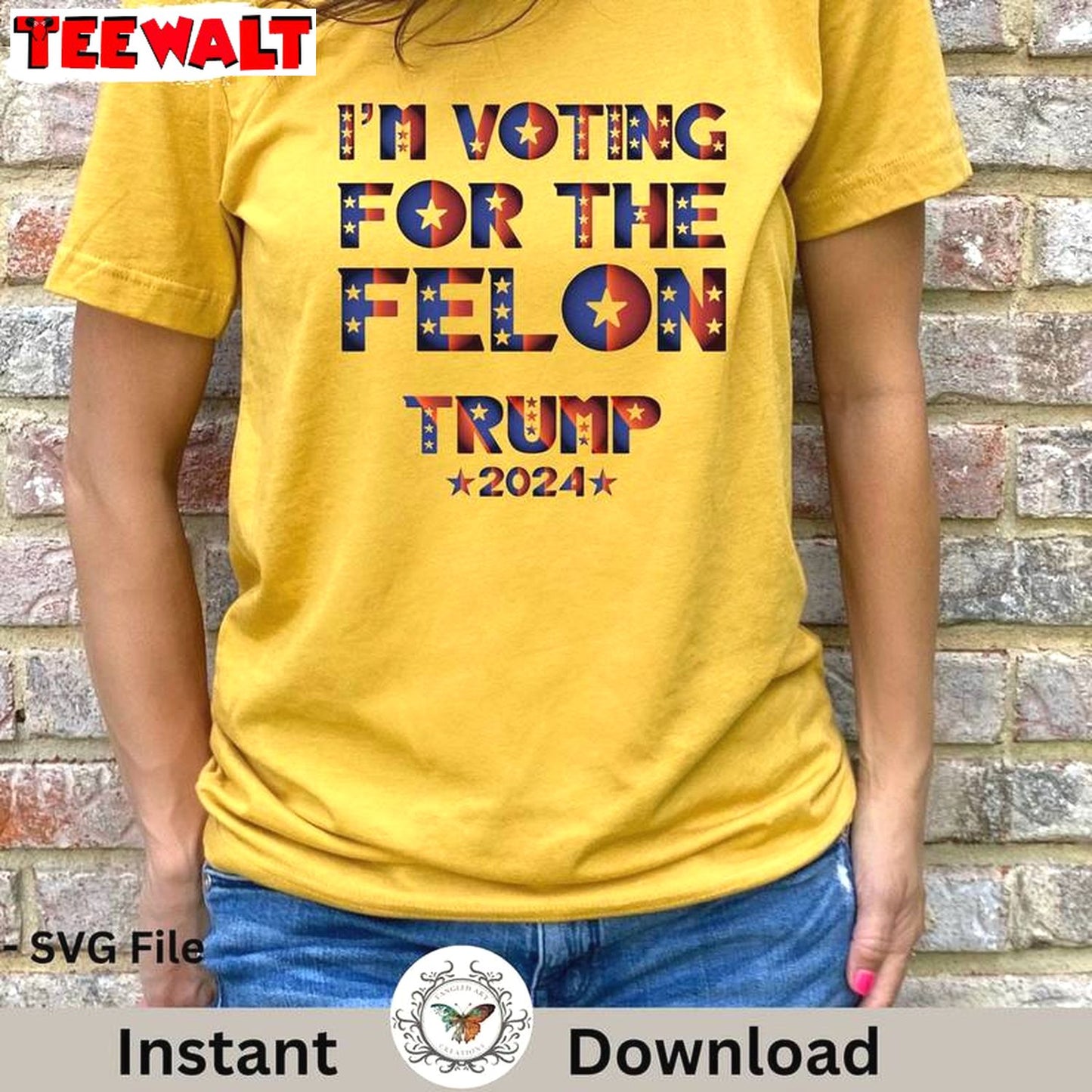 I'm Voting For The Felon Groovy Shirt, Trendy Trump 2024 Crewneck Long Sleeve