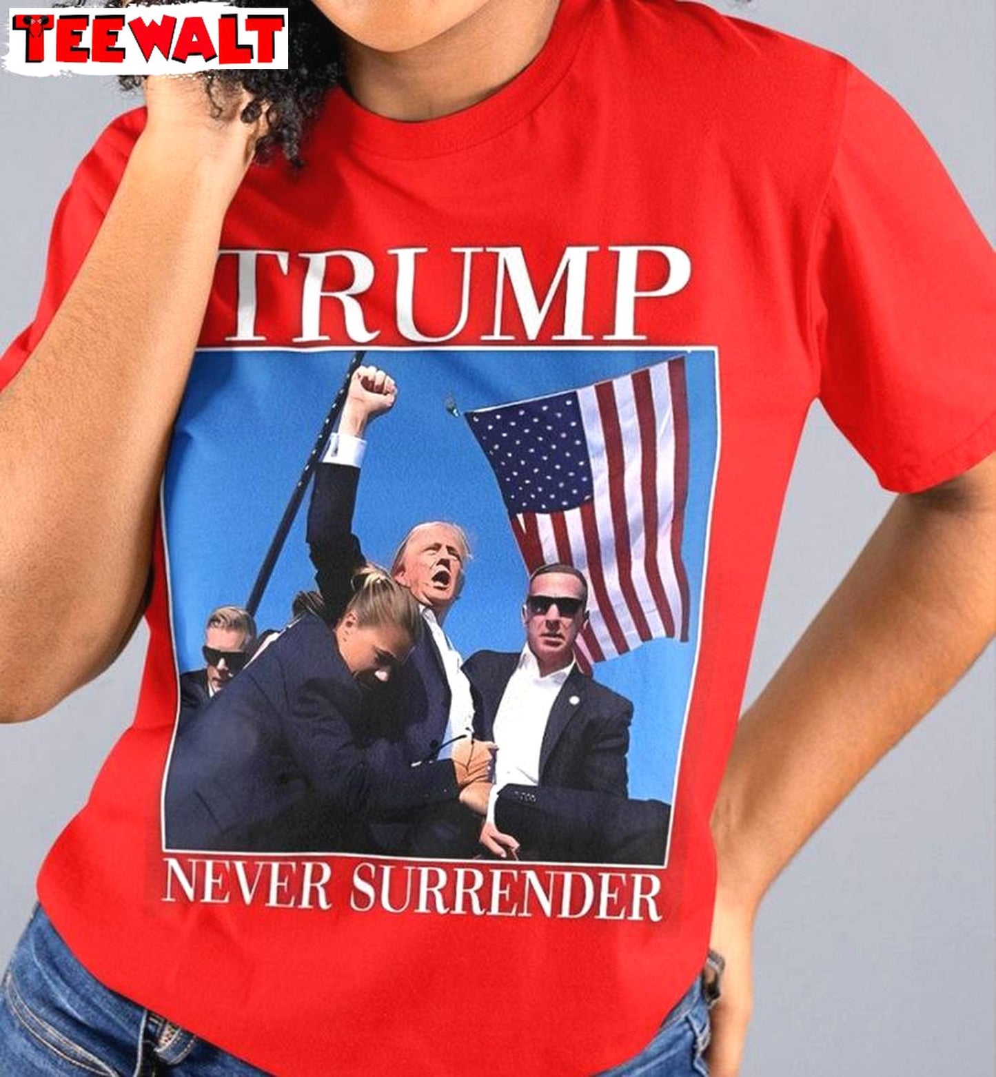 Donald Trump Shot Unisex Hoodie, Must Have Never Surrender Shirt Short Sleeve