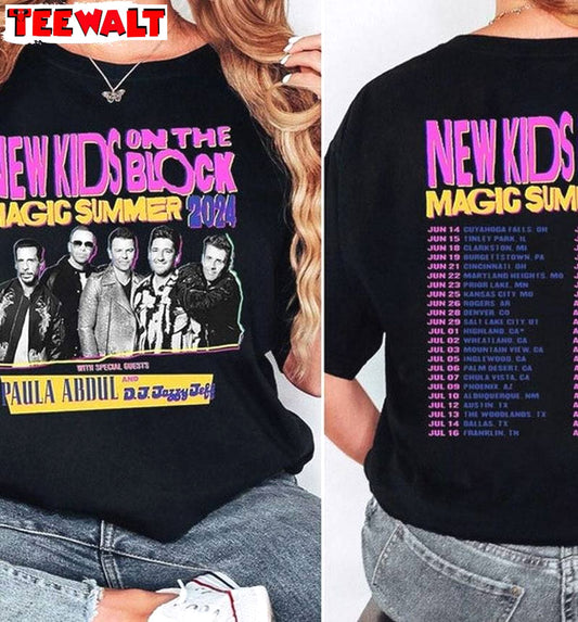 Summer Tour 2024 Unisex Hoodie, Cool Design New Kids On The Block Shirt Long Sleeve