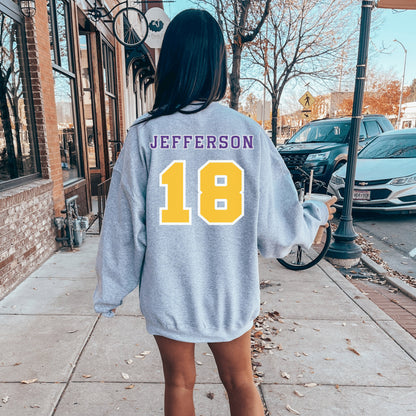 Justin Jefferson Minnesota Football Crewneck Sweatshirt, Skol Vikings