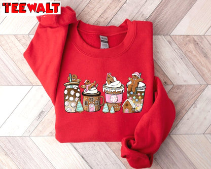 Gingerbread Christmas Coffee Shirt, Gingerbread Christmas Coffee Shirt, Hoodies, Long Sleeve Cotton