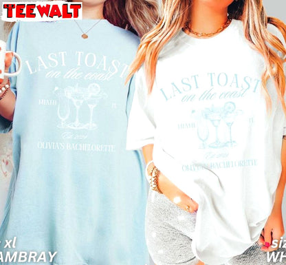 Last Toast On The Coast Vintage Shirt, Beach Bachelorette Party Short Sleeve Crewneck