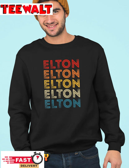 Vintage Elton retro personalized gift design name T-Shirt