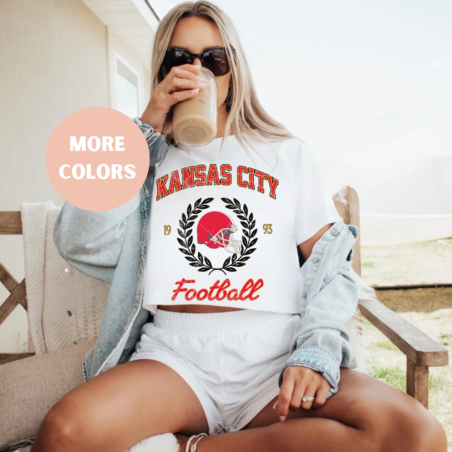 Kansas City Football Retro Crop Top - Vintage Game Day Outfit, Mahomes