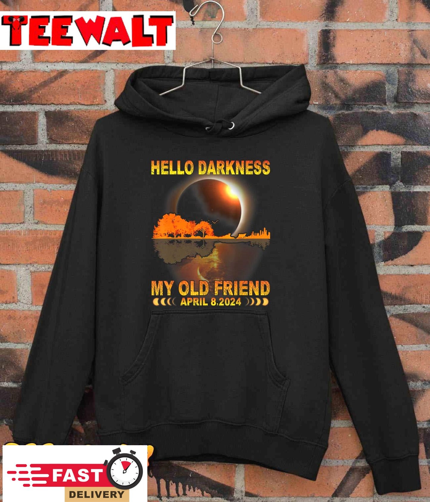 Hello Darkness My Friend Solar Eclipse April 8 2024 Funny Unisex T-Shirt