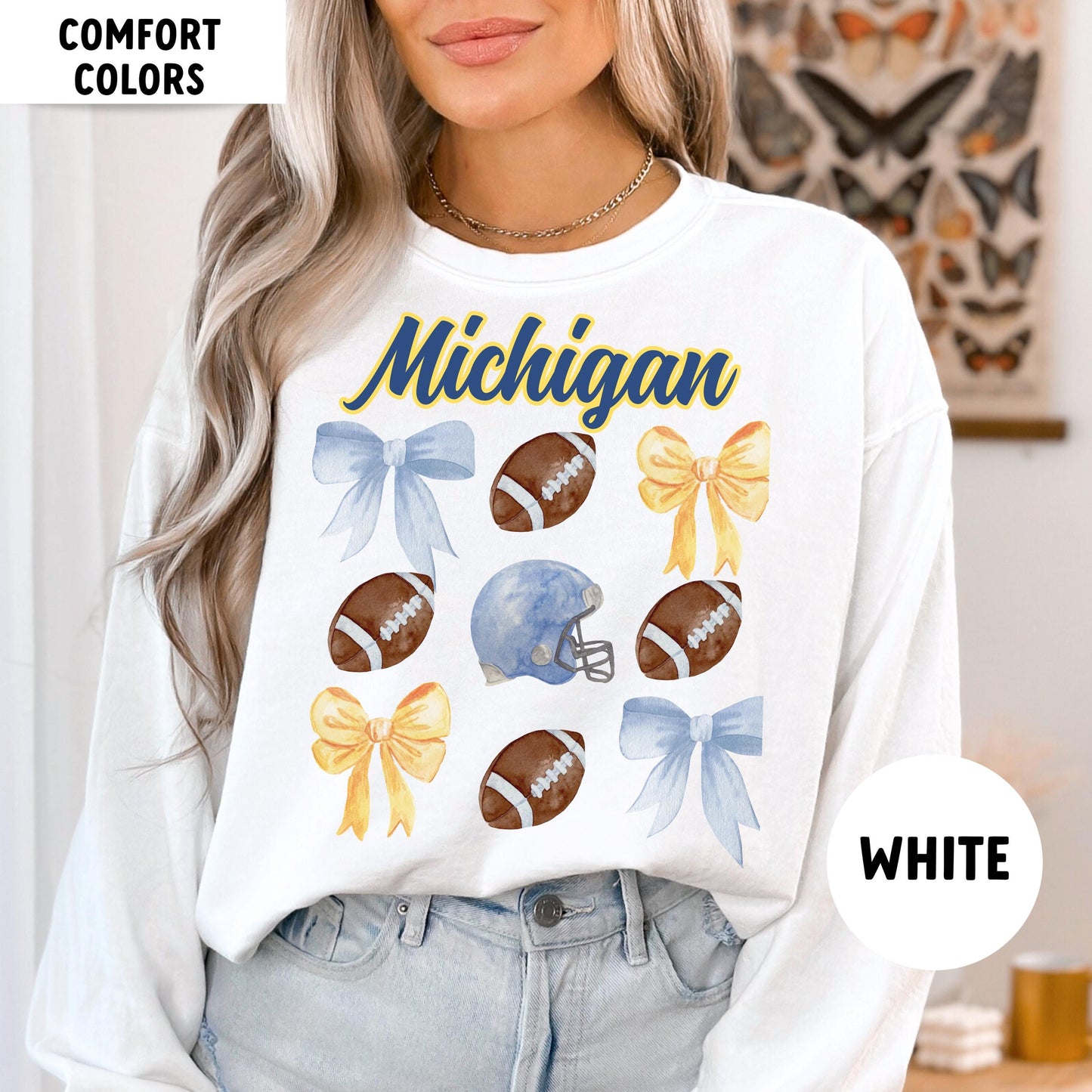 Comfort Colors Michigan Football Sweatshirt - College Game Day Shirt