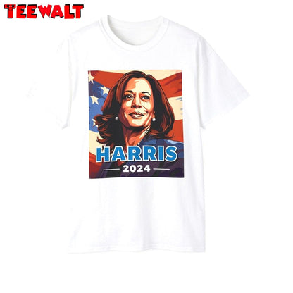 Harris 2024 Shirt, Kamala Harris For President Long Sleeve Crewneck