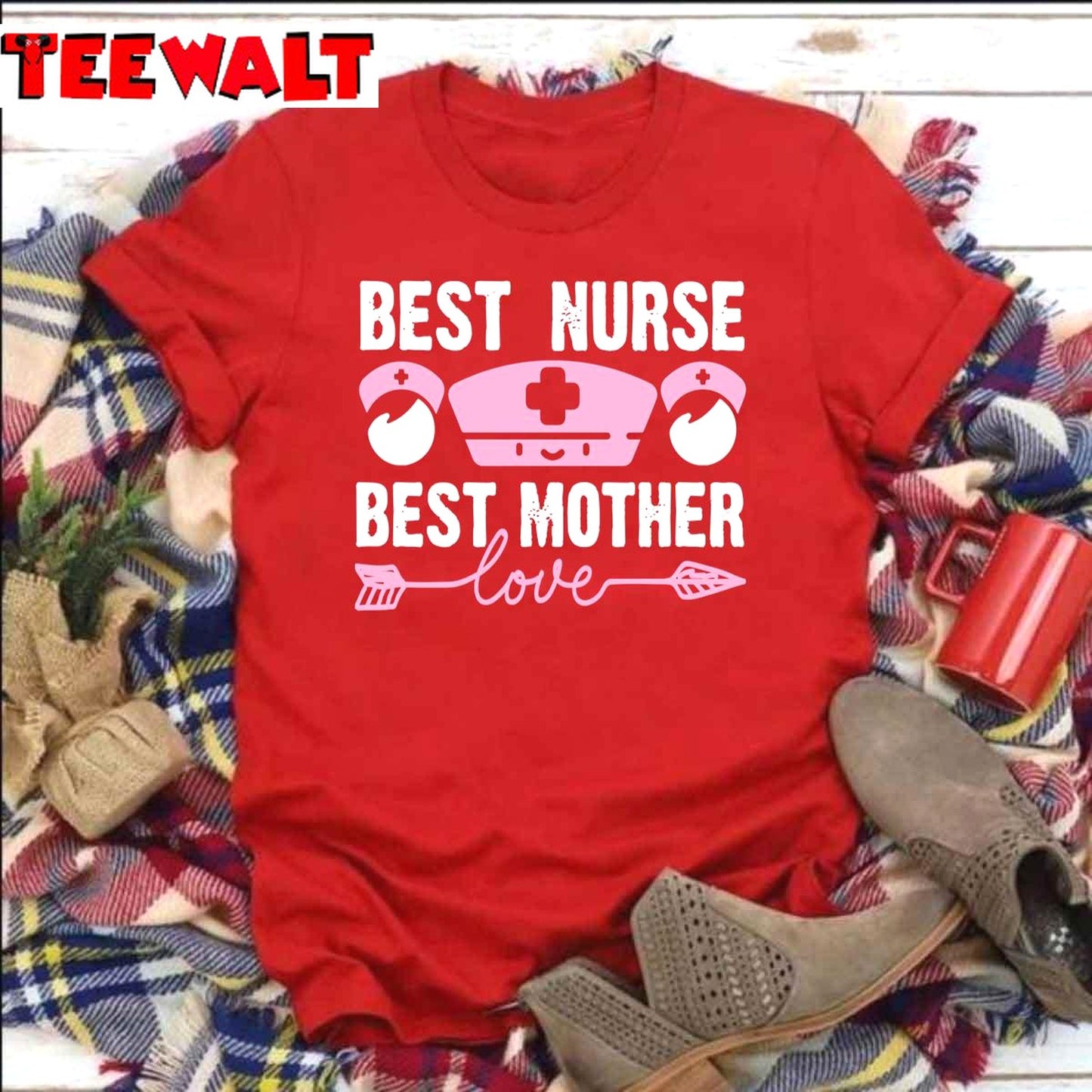 Best Mother Pink White International Nurses Day Unisex Sweatshirt