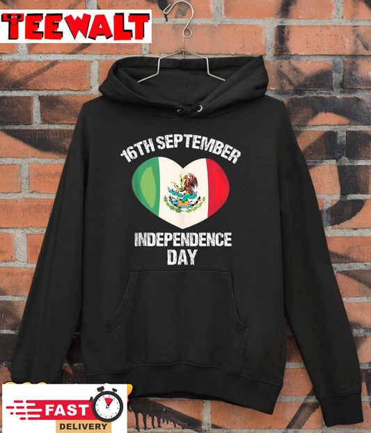 Vintage Mexico Flag 16 September Mexican T-Shirt