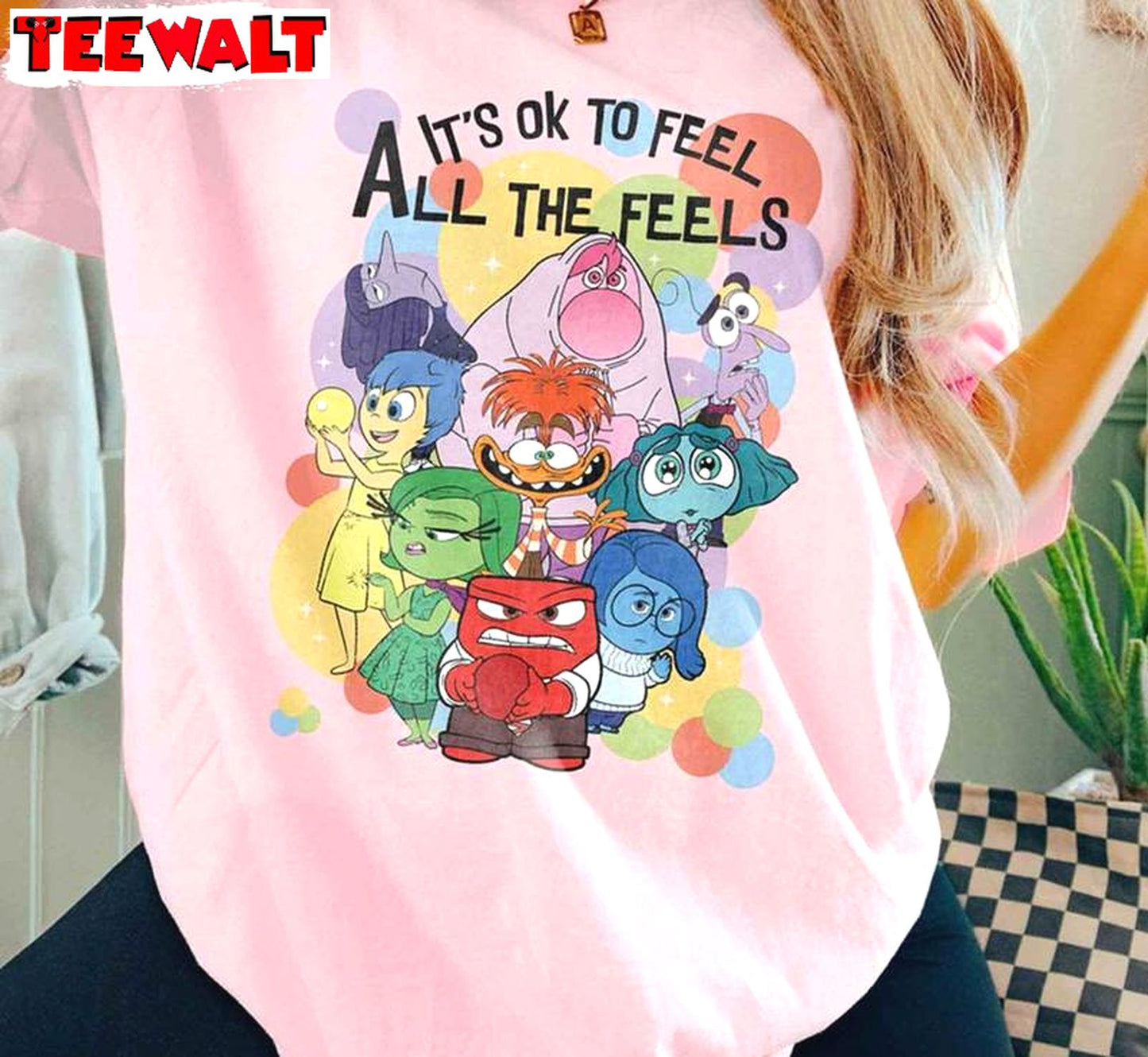 Disney Inside Out Unisex T Shirt , New Rare It's Okay To Feel All The Feels