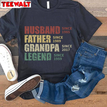 Trendy Husband Father Grandpa Legend Shirt, Unique Short Sleeve Gift For Husband