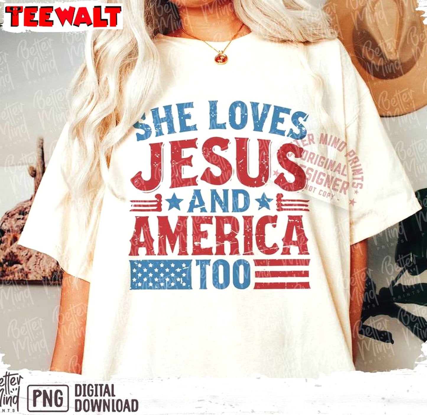 Fourth Of July Unisex Hoodie, Comfort She Loves Jesus And America Too Shirt