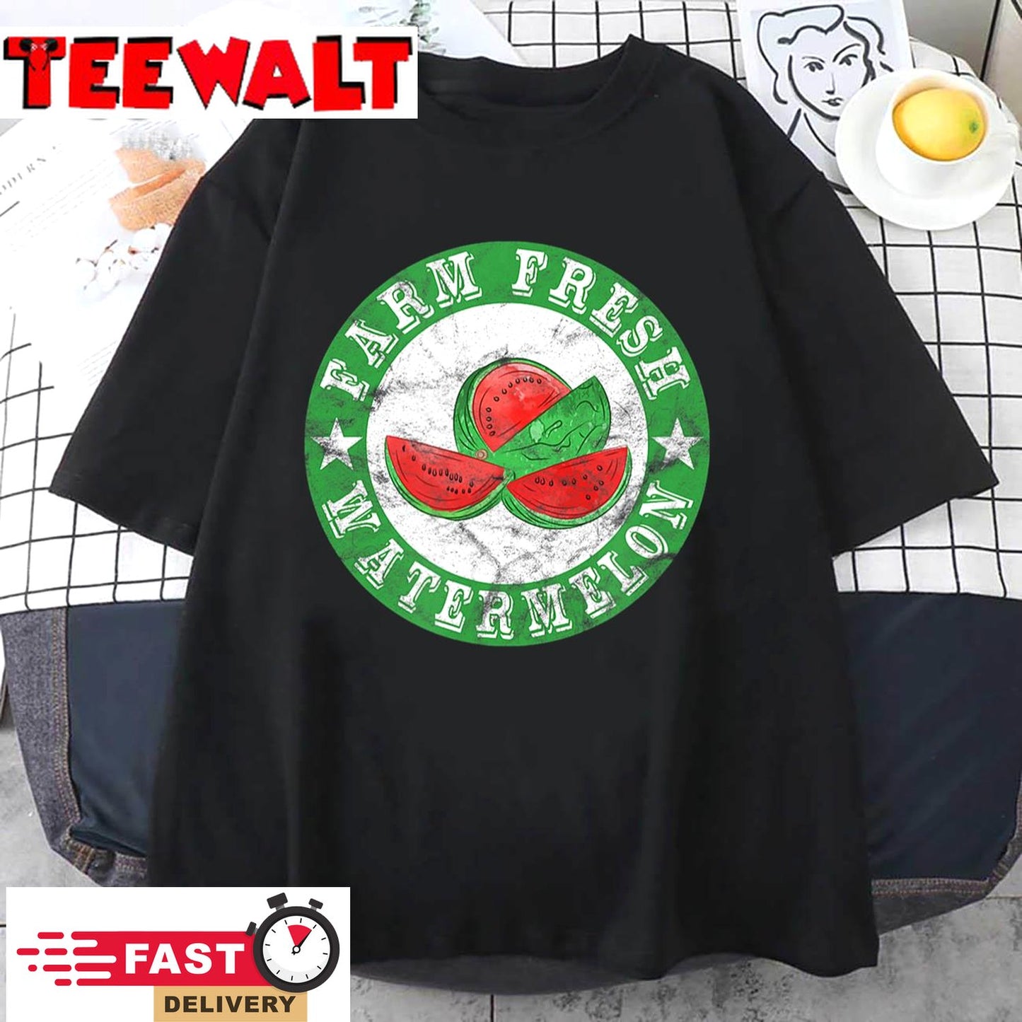 Farm Fresh Watermelon Vintage Retro T-Shirt