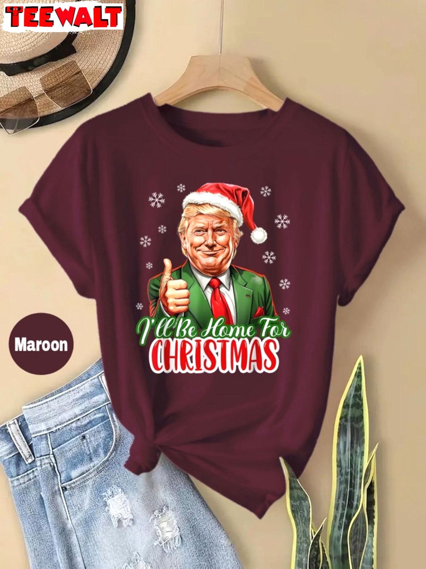 Funny Trump 2024 Santa Claus T Shirt, Christmas Holiday Tee