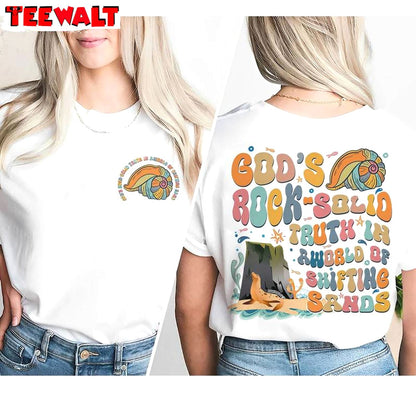 God's Rock Sold Truth In A World Of Shifting Sands Short Sleeve, Breaker Rock Beach Shirt Sweater