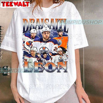 Groovy Leon Draisaitl Shirt, Trendy Edmonton Hockey Fan T Shirt Unisex Hoodie