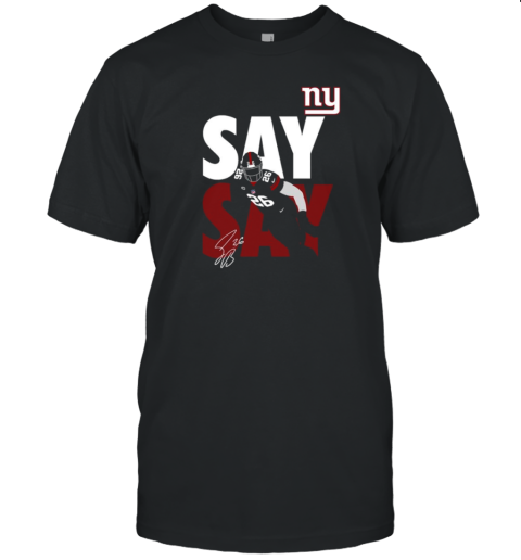 New York Giants Saquon Barkley Say Say Signature T-Shirt