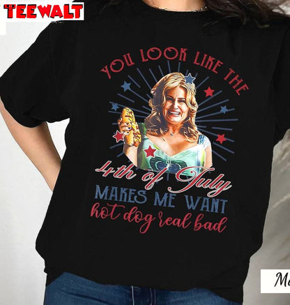 Funny 4th July Unisex Hoodie, Groovy Jennifer Coolidge You Look Like The 4th Of July