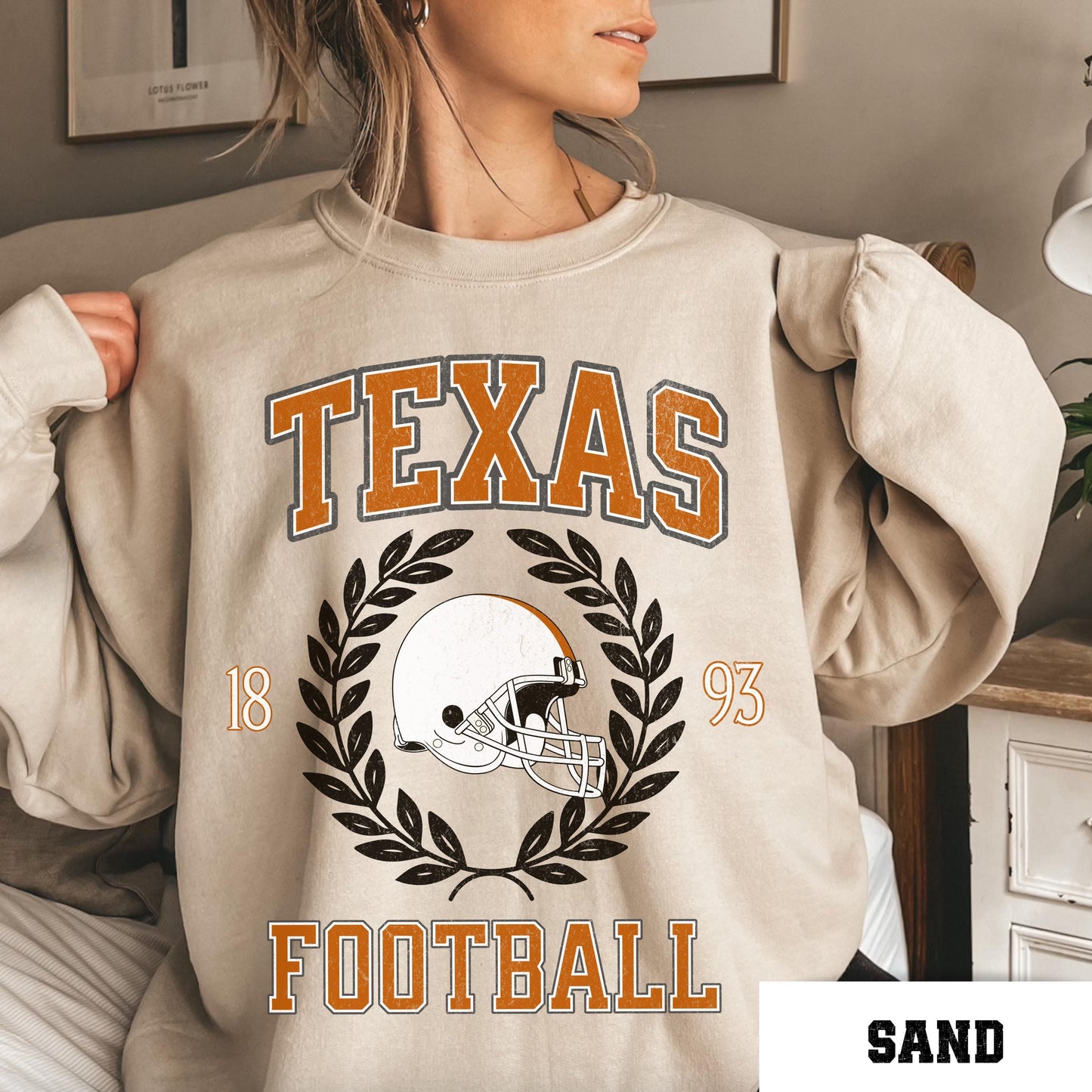 Texas Football Sweatshirt - Comfort Colors College Game Day Varsity Shirt