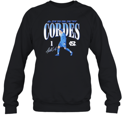 North Carolina Soccer Andrew Cordes #1 signature cartoon T-Shirt