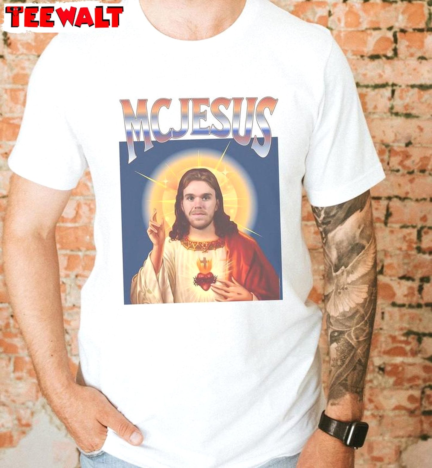 Creative McJesus Comfort Shirt, Oilers Mcdavid Short Sleeve Crewneck