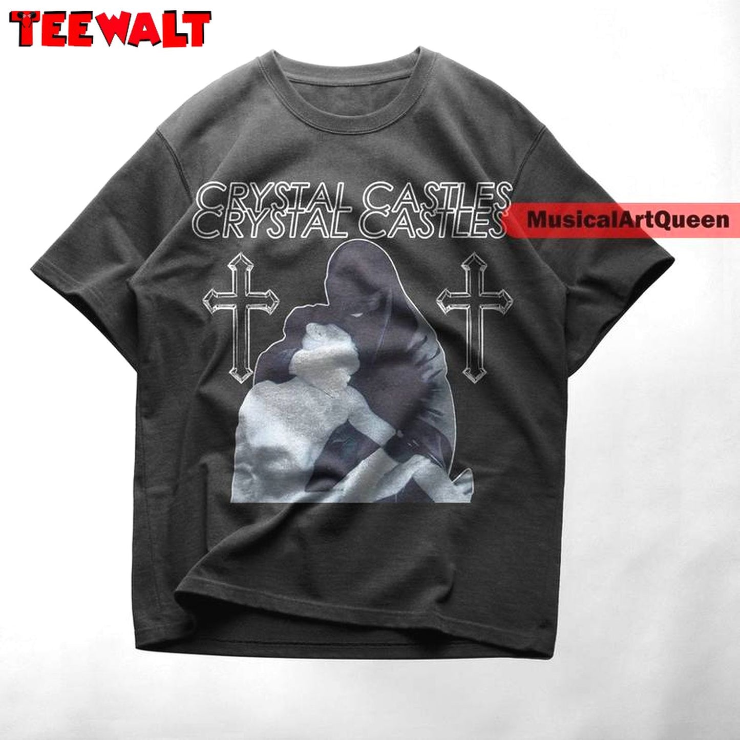 Crystal Castles New Rare Shirt, Christan Awesome Short Sleeve Crewneck