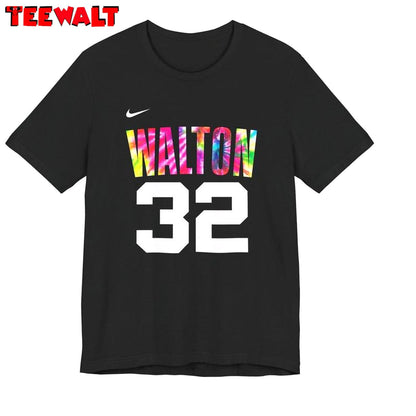 New Rare Bill Walton Shirt, Bill Walton Tie Dye 32 Portland Short Sleeve Crewneck