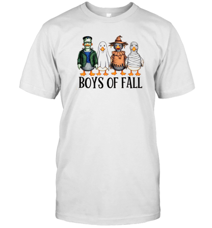 Cute Boys Of Fall Ghost Ducks Fall Pumpkins Halloween Ducks T-Shirt