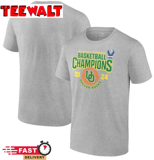 Oregon Ducks 2024 Pac-12 Men's Basketball Conference Tournament Champions T-Shirt