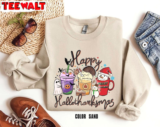 Happy Hallothanksmas Sweatshirt, Christmas Thanksgiving Shirt