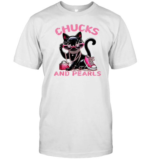 Black Cat Chucks And Pearls Kamala T-Shirt