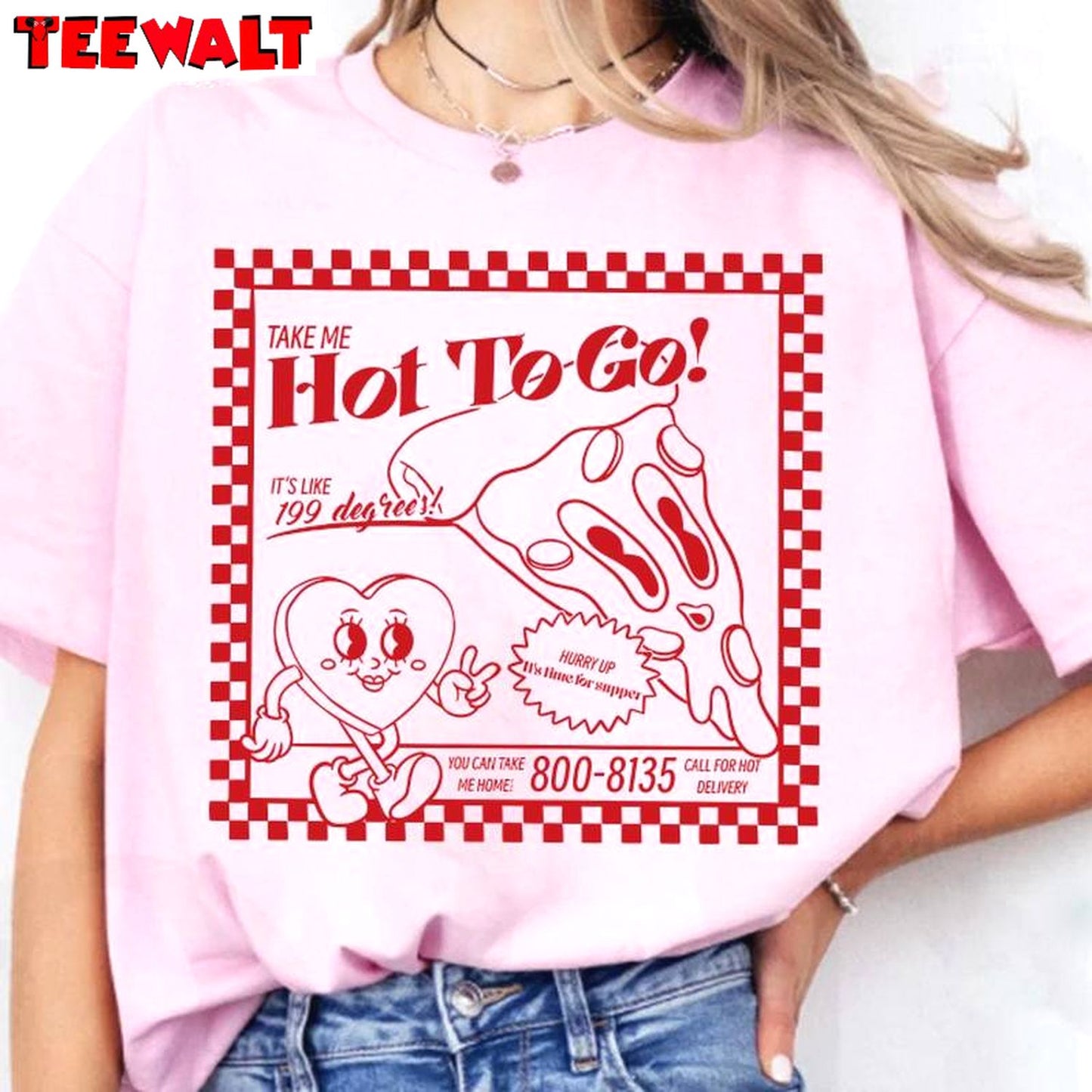 Hot To Go Cool Design Shirt, Funny Pizza Unisex Hoodie Short Sleeve