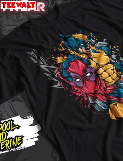 Deadpool And Wolverine Creative Shirt, Superhero Comfort Short Sleeve