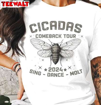 Must Have Cicada Comeback Tour Shirt, The Cicadas Sing 2024 Short Sleeve Long Sleeve