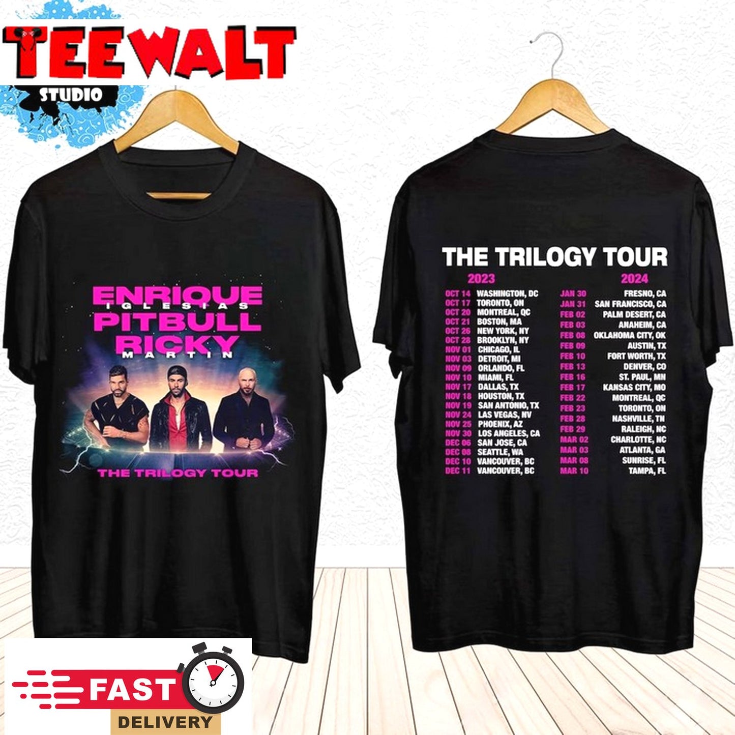 Enrique Iglesias X Pitbull X Ricky Martin The Trilogy Tour 2023 2024 Shirt