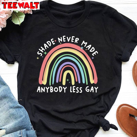 Lgbt Support Short Sleeve , Groovy Shade Never Made Anybody Less Gay Shirt Tank Top