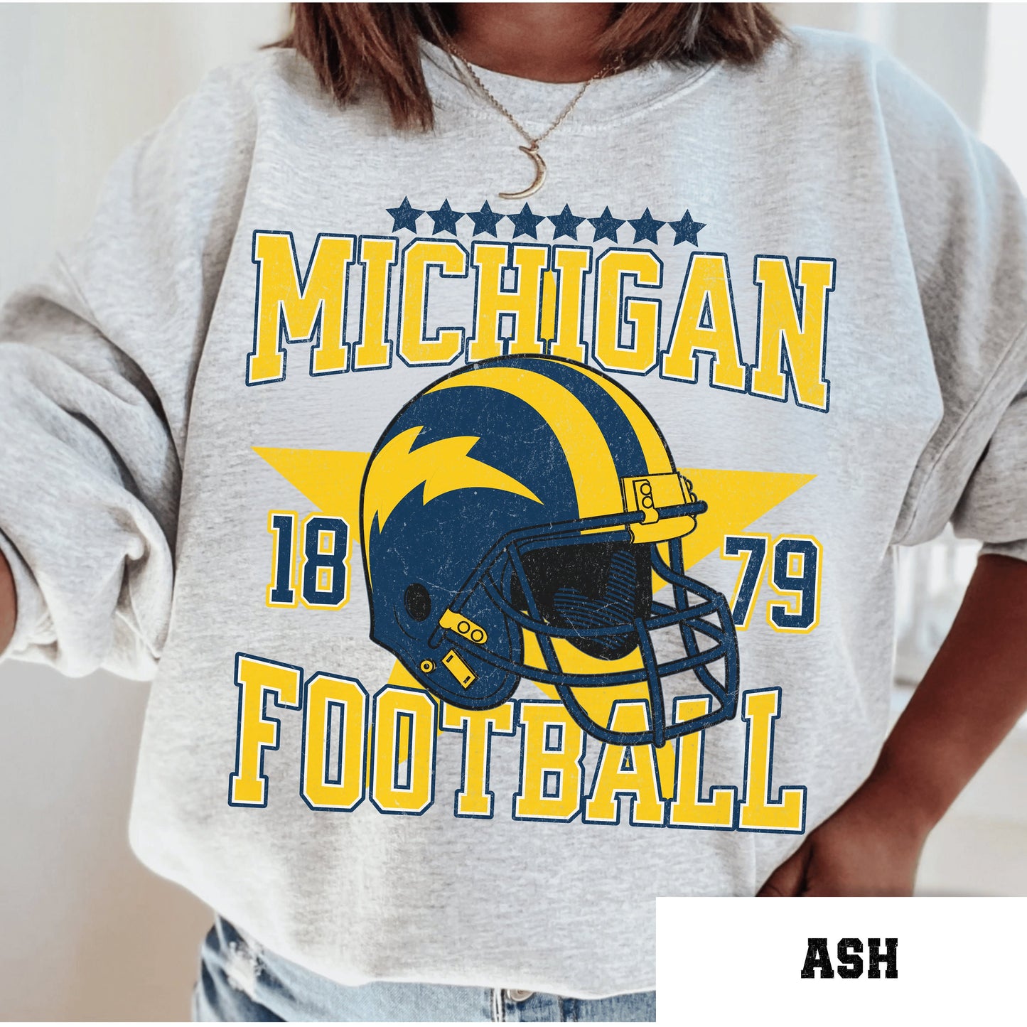 Michigan Football Sweatshirt - Vintage University Crewneck Shirt