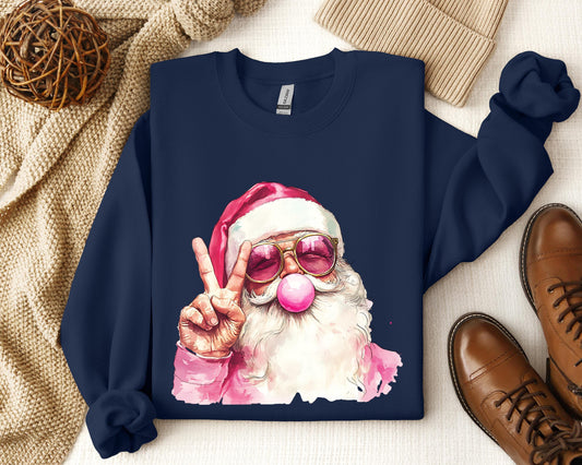 Santa Christmas Lights Sweatshirt Fun Tee Design