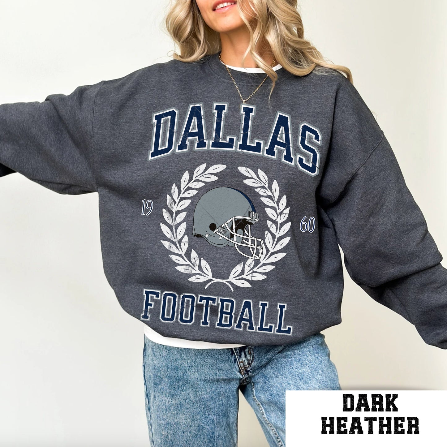 Dallas Football Sweatshirt Vintage Crewneck - Perfect Dallas Fan Gift