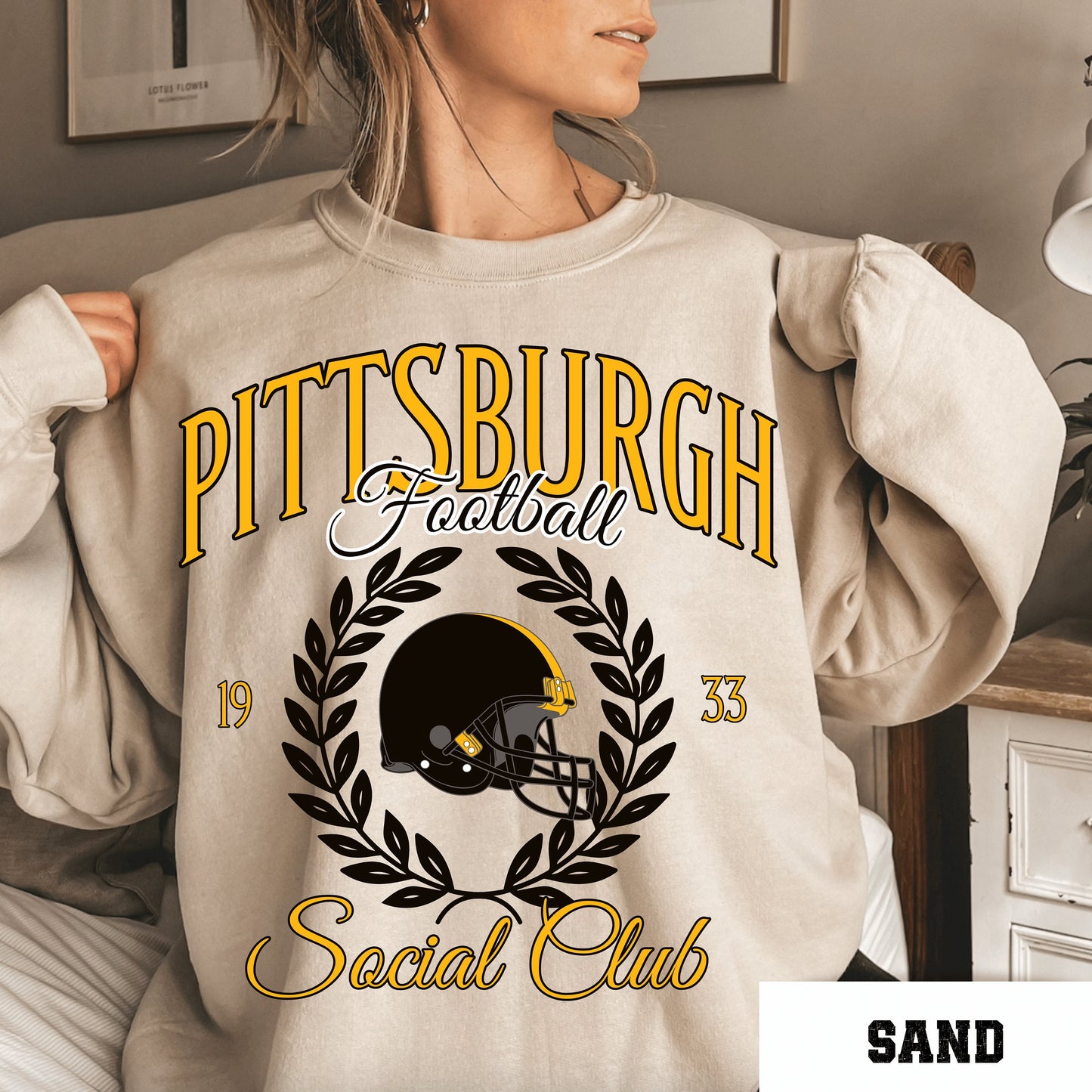 Pittsburgh Football Crewneck Sweatshirt - Vintage Style Pittsburgh Sweater