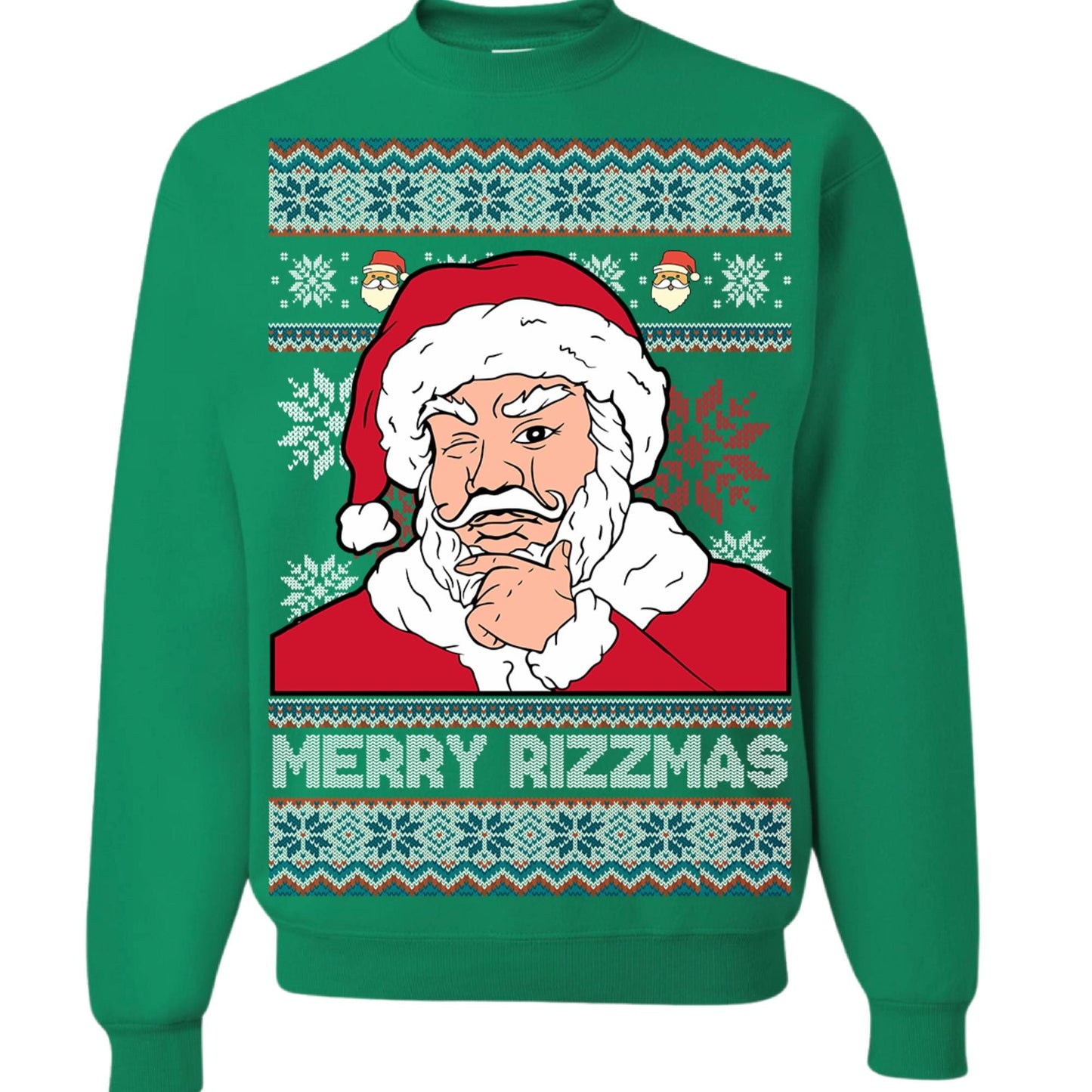 Merry Rizzmas Ugly Christmas Sweater Santa Claus Unisex