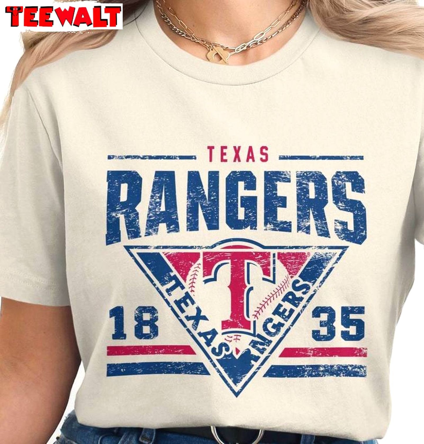 Texas Rangers Distressed Logo Unisex T Shirt, Trendy Texas Rangers Shirt Sweater