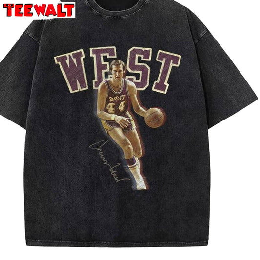 Groovy Jerry West Shirt, The Logo Basketball Unique Long Sleeve Tee Tops