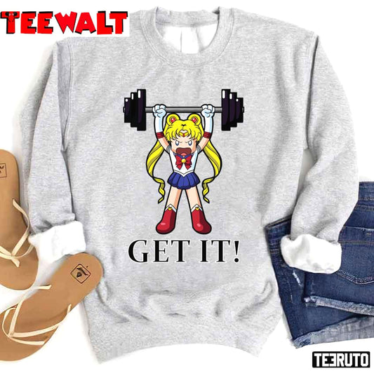 Get It Relaxed Fit Sailor Moon Anime Gym Fitness Unisex Sweatshirt