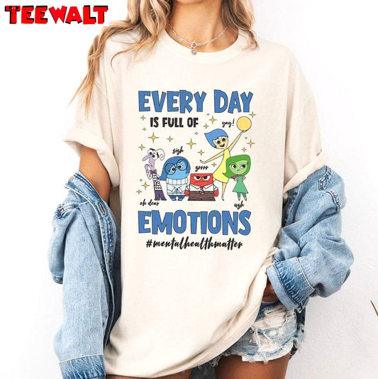 Vintage Everyday Is Full Of Emotions Shirt, Disney Inside Out Short Sleeve Crewneck