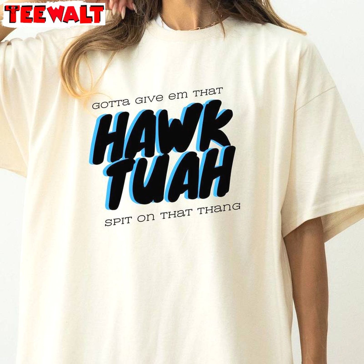 Cool Design Meme Long Sleeve Tee Tops , Hawk Tuah Spit On That Thang Shirt Unisex Hoodie