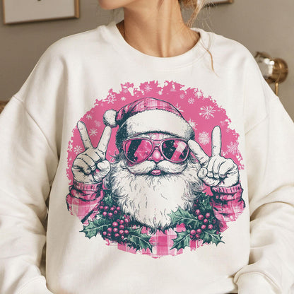 Retro Santa Blowing Bubble - Funny Christmas Holiday Shirt